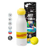 Tennis ball Metal mug thermos White, double wall, 550ml