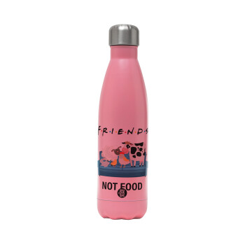 friends, not food, Metal mug thermos Pink Mat (Stainless steel), double wall, 500ml