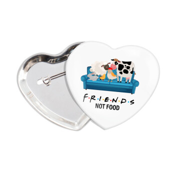 friends, not food, Κονκάρδα παραμάνα καρδιά (57x52mm)