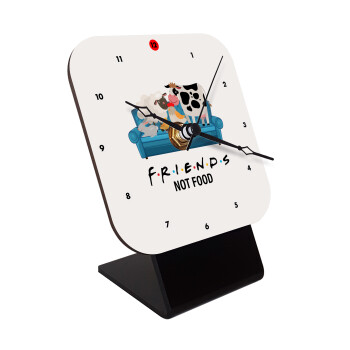 friends, not food, Quartz Wooden table clock with hands (10cm)