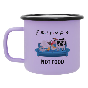 friends, not food, Κούπα Μεταλλική εμαγιέ ΜΑΤ Light Pastel Purple 360ml