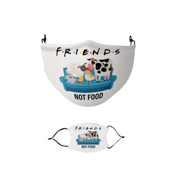 friends, not food, Μάσκα υφασμάτινη παιδική πολλαπλών στρώσεων με υποδοχή φίλτρου