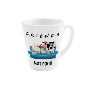 friends, not food, Κούπα κωνική Latte Λευκή, κεραμική, 300ml