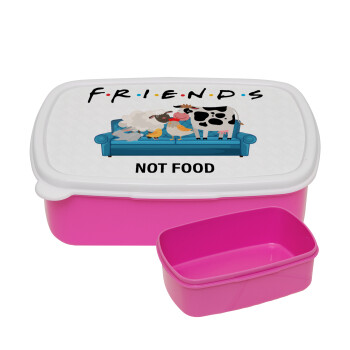 friends, not food, ΡΟΖ παιδικό δοχείο φαγητού (lunchbox) πλαστικό (BPA-FREE) Lunch Βox M18 x Π13 x Υ6cm