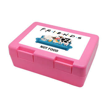 friends, not food, Children's cookie container PINK 185x128x65mm (BPA free plastic)