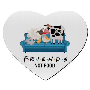 friends, not food, Mousepad καρδιά 23x20cm
