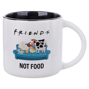 friends, not food, Κούπα κεραμική 400ml Λευκή/Μαύρη