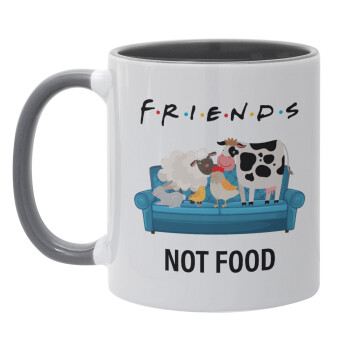 friends, not food, Mug colored grey, ceramic, 330ml