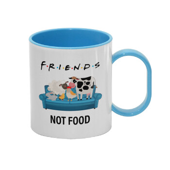 friends, not food, Κούπα (πλαστική) (BPA-FREE) Polymer Μπλε για παιδιά, 330ml