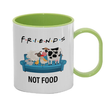 friends, not food, Κούπα (πλαστική) (BPA-FREE) Polymer Πράσινη για παιδιά, 330ml