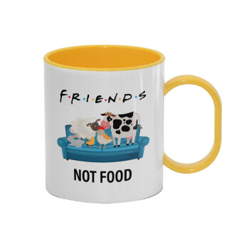 friends, not food, Κούπα (πλαστική) (BPA-FREE) Polymer Κίτρινη για παιδιά, 330ml
