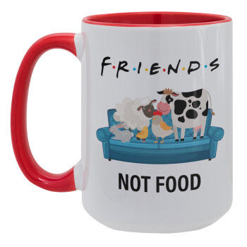 friends, not food, Κούπα Mega 15oz, κεραμική Κόκκινη, 450ml