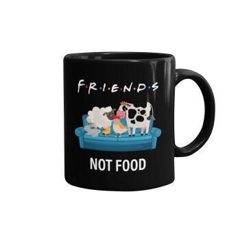 friends, not food, Κούπα Μαύρη, κεραμική, 330ml