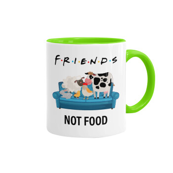 friends, not food, Mug colored light green, ceramic, 330ml