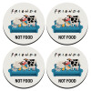 SET of 4 round wooden coasters (9cm)