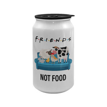 friends, not food, Κούπα ταξιδιού μεταλλική με καπάκι (tin-can) 500ml