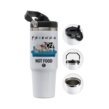 friends, not food, 30oz stainless Steel Tumbler with Handle