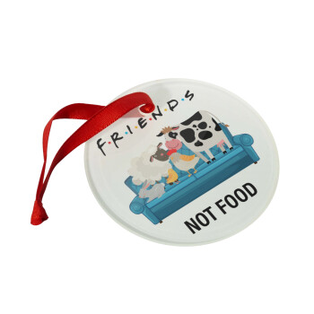 friends, not food, Christmas ornament glass 9cm