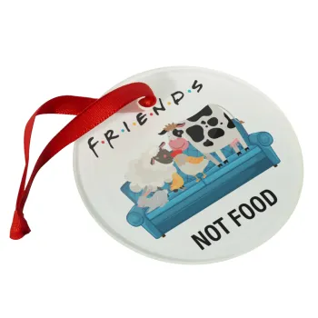 friends, not food, Christmas ornament glass 9cm