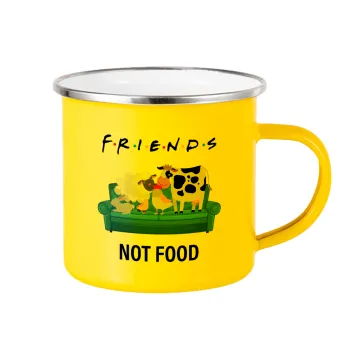 friends, not food, Yellow Enamel Metallic Cup 360ml