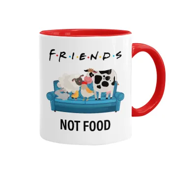 friends, not food, Mug colored red, ceramic, 330ml