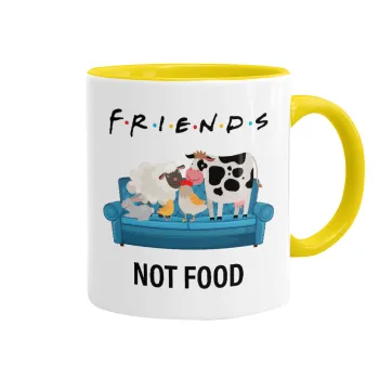 friends, not food, Mug colored yellow, ceramic, 330ml