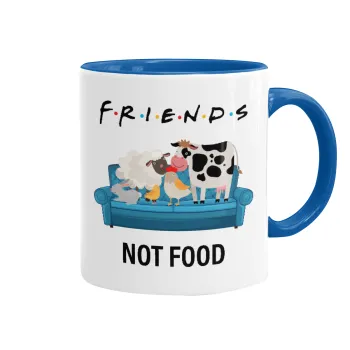 friends, not food, Mug colored blue, ceramic, 330ml