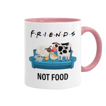 friends, not food, Mug colored pink, ceramic, 330ml
