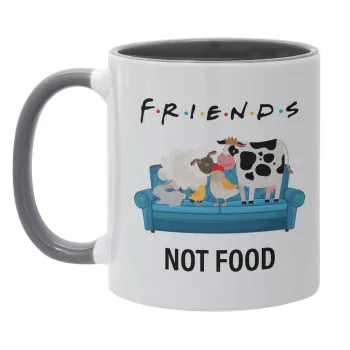 friends, not food, Mug colored grey, ceramic, 330ml