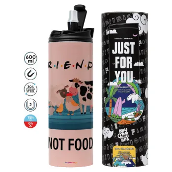 friends, not food, Tumbler stainless steel PINK 600ml