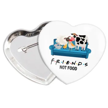 friends, not food, Κονκάρδα παραμάνα καρδιά (57x52mm)