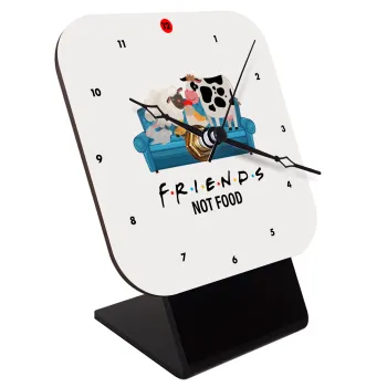 friends, not food, Quartz Wooden table clock with hands (10cm)