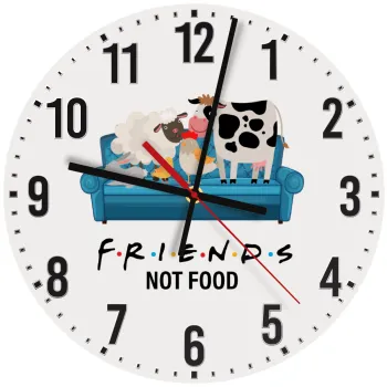 friends, not food, Ρολόι τοίχου ξύλινο (30cm)