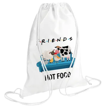 friends, not food, Backpack pouch GYMBAG white (28x40cm)