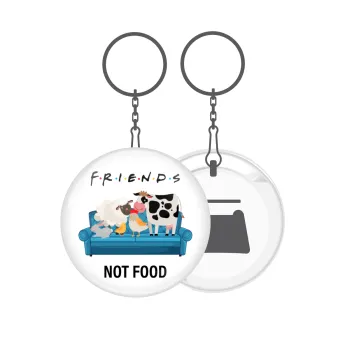 friends, not food, Μπρελόκ μεταλλικό 5cm με ανοιχτήρι