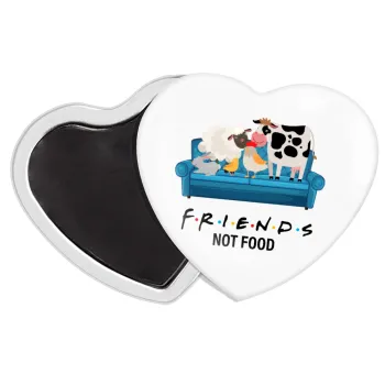 friends, not food, Μαγνητάκι καρδιά (57x52mm)