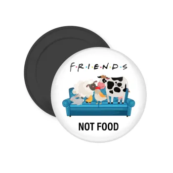 friends, not food, Μαγνητάκι ψυγείου στρογγυλό διάστασης 5cm