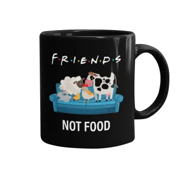 friends, not food, Κούπα Μαύρη, κεραμική, 330ml