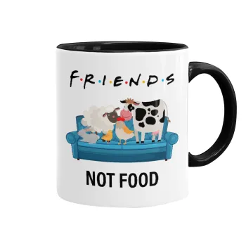 friends, not food, Mug colored black, ceramic, 330ml