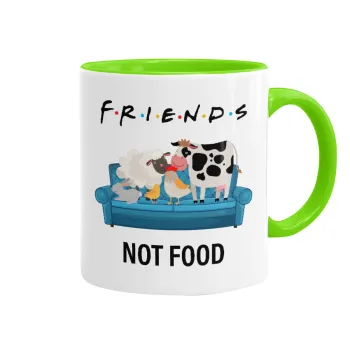 friends, not food, Mug colored light green, ceramic, 330ml