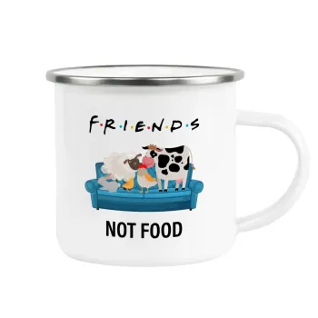 friends, not food, Κούπα Μεταλλική εμαγιέ λευκη 360ml
