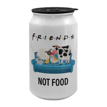 friends, not food, Κούπα ταξιδιού μεταλλική με καπάκι (tin-can) 500ml