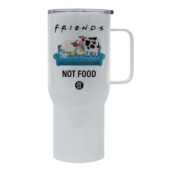 friends, not food, Tumbler με καπάκι, διπλού τοιχώματος (θερμό) 750L