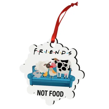 friends, not food, Christmas ornament snowflake wooden 7.5cm