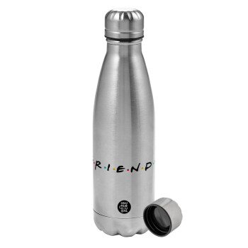 Friends, Metallic water bottle, stainless steel, 750ml