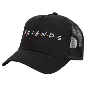 Friends, Καπέλο Trucker με Δίχτυ, Μαύρο, (ΒΑΜΒΑΚΕΡΟ, ΠΑΙΔΙΚΟ, UNISEX, ONE SIZE)