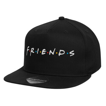 Friends, Καπέλο παιδικό Flat Snapback, Μαύρο (100% ΒΑΜΒΑΚΕΡΟ, ΠΑΙΔΙΚΟ, UNISEX, ONE SIZE)