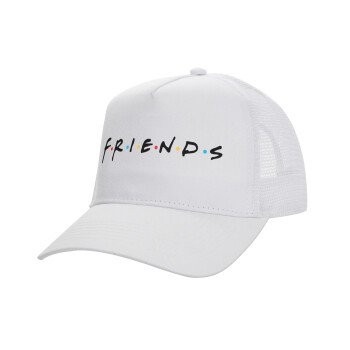 Friends, Καπέλο Ενηλίκων Structured Trucker, με Δίχτυ, ΛΕΥΚΟ (100% ΒΑΜΒΑΚΕΡΟ, ΕΝΗΛΙΚΩΝ, UNISEX, ONE SIZE)