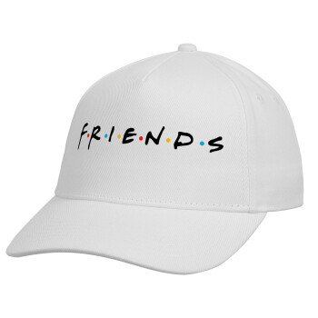 Friends, Καπέλο Ενηλίκων Baseball, Drill, Λευκό (100% ΒΑΜΒΑΚΕΡΟ, ΕΝΗΛΙΚΩΝ, UNISEX, ONE SIZE)