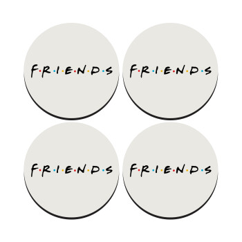 Friends, SET of 4 round wooden coasters (9cm)